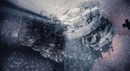 3d illustartion futuristic technology style. Technology background for banner or poster.の写真素材