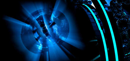 Abstract technology concept background of abstract cyber ball, 3D illustration