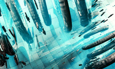 3d illustartion futuristic technology style. Technology background for banner or poster.の写真素材
