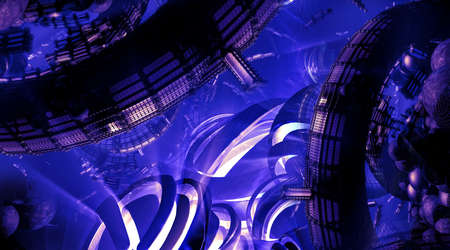 3d illustartion of science technology concept. Communication network