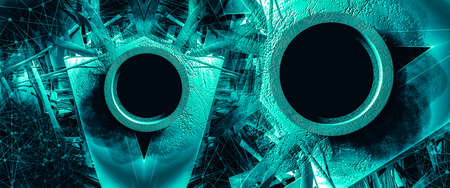 3d illustartion futuristic technology style. Technology background for banner or poster.