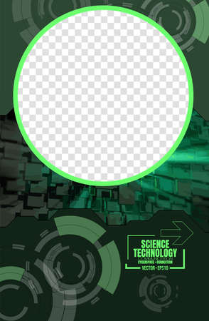 Editable modern template for social media. Promo template for your products. Social media banner with futuristic technology background, vector.のイラスト素材