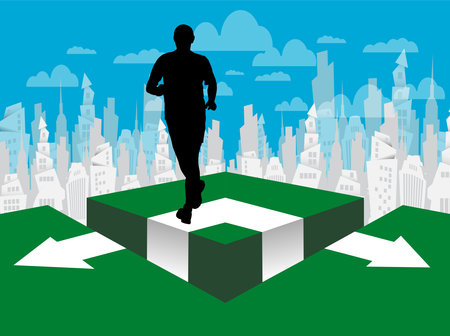 Running man. Sport background ready for poster or banner, vector.のイラスト素材