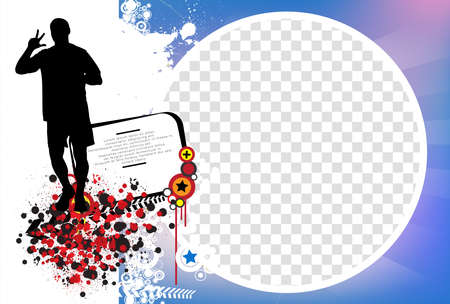 Modern business corporate frame. Creative social media layout with sport people.のイラスト素材