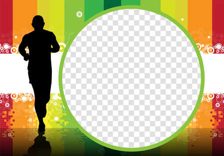 Modern business corporate frame. Creative social media layout with sport people.のイラスト素材