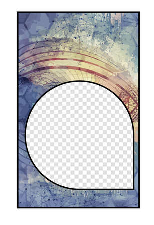 Editable modern template for social media. Promo template for you or your products. Social media banner with futuristic technology background, vector.のイラスト素材