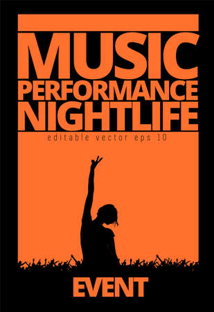 Nightlife and music festival concept. Illustration ready for banner or posterのイラスト素材