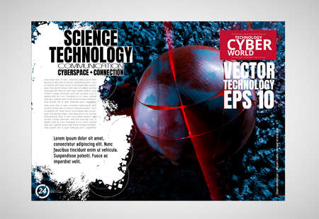 Layout with abstract technology concept ready for brochure, annual report or magazine, vectorの写真素材