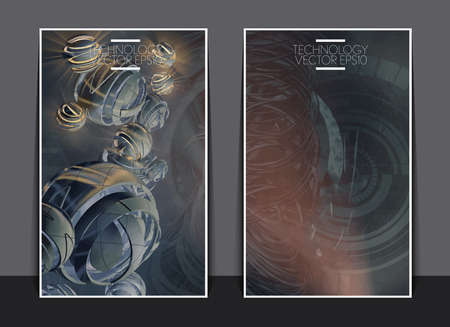 Abstract vector flyer template. Futuristic technology style card. Graphic concept for your design