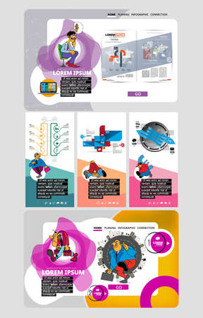 Set of flat design website templates. Vector illustration. Marketing and advertising.の写真素材