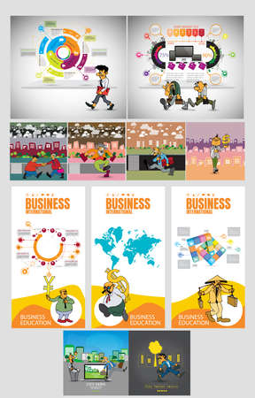 Set of 6 creative colorful presentation templates. Can be used for advertisingeting, web design.の写真素材