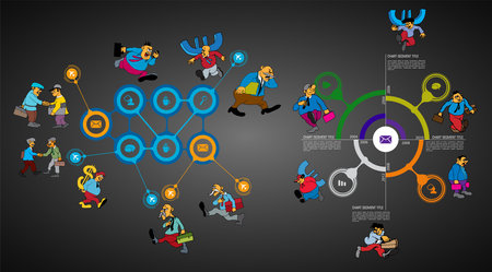 Business concept for internet banners, social media banners or presentation, vector illustrationのイラスト素材