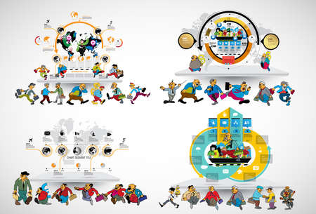 Set of people shopping online in flat design style. Vector illustration.の写真素材