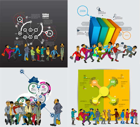 Set of infographic elements with business people. Vector eps10.の写真素材