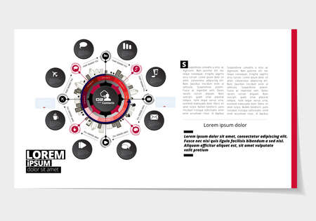 Business presentation infographic template, vectorのイラスト素材