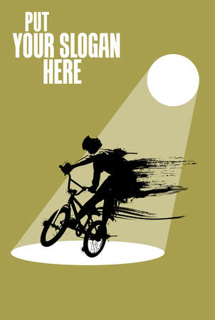 Sport background with active young man for internet banners, social media banners, headers of websites, vector illustrationのイラスト素材