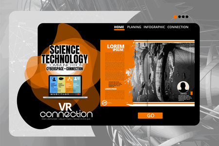 Vector website template with abstract background. Web design for business and technology.の写真素材