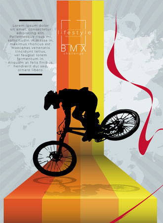 Sport vector illustration of bmx riderのイラスト素材