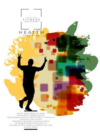 Running man. Sport background ready for poster or banner, vector.のイラスト素材