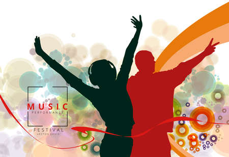 Nightlife and music festival concept. Illustration with 3d illustration ready for banner or posterのイラスト素材