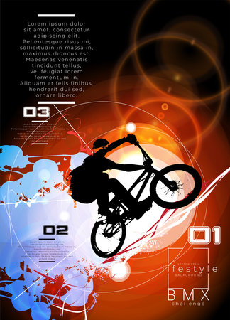 Cyclist on abstract background. Vector illustration. EPS 10.の写真素材