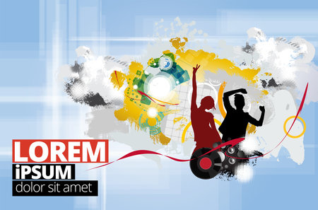 Vector illustration of sport background with space for your text. Template for advertising brochure or flyer.の写真素材