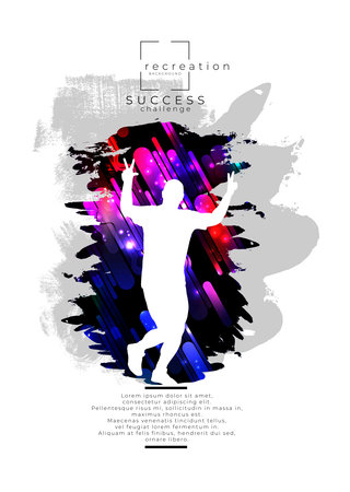 Dancing people silhouette. Music event poster. party flyer. Vector illustrationの写真素材