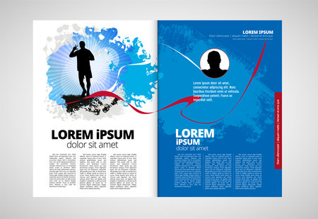 Vector Brochure design Layout template, size A4, Front page and back pageの写真素材
