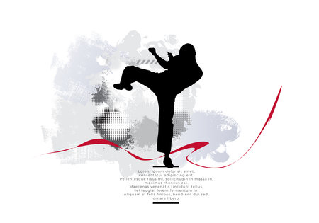 karate vector background. karate silhouette. Karate vector backgroundの写真素材