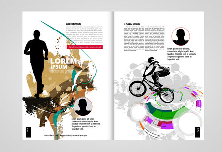 Brochure, ebook or presentation mockup ready for use, vector illustration easy to editableのイラスト素材