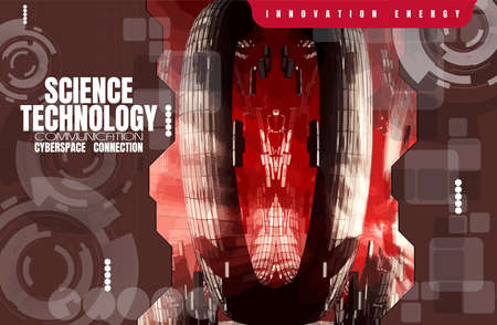 Vector of science technology concept. Background ready for website banner or presentation