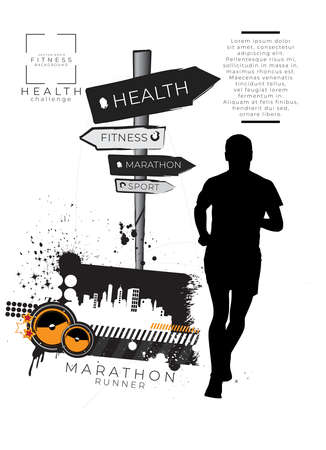 Young fitness runner - vector illustrationのイラスト素材