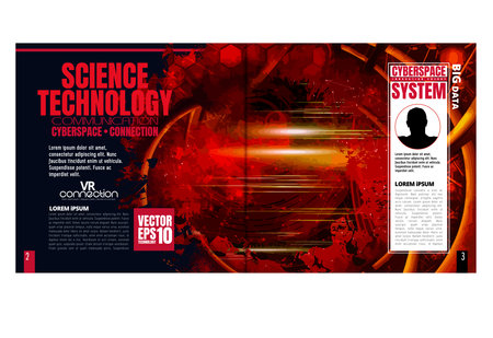 Layout with abstract technology concept ready for brochure, annual report or magazine, vectorのイラスト素材