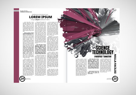 Magazine layout, vector. Ready for use for brochure, annual report or magazineの写真素材