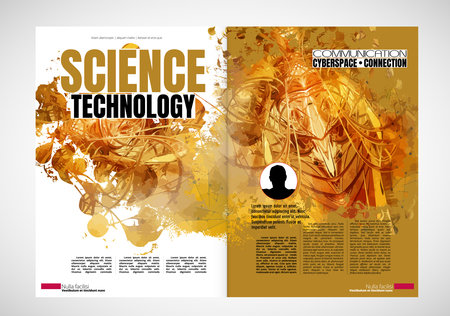 Magazine layout, vector print template with empty space for your text.の写真素材