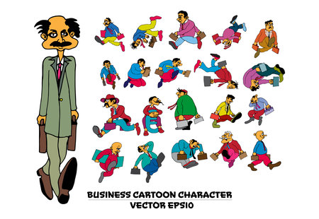Vector set of cartoon characters of business people. Isolated on white background.の写真素材