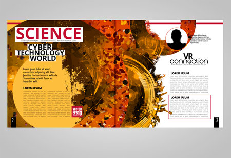 Magazine, flyer, brochure layout, vector print template in A4 sizeの写真素材