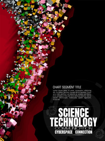 Vector illustration of the concept of security technology. Abstract background with colored particles.の写真素材