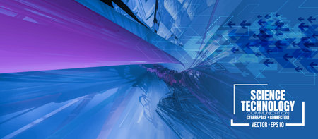 Abstract technology background. Hi-tech communication concept. 3D illustrationの写真素材