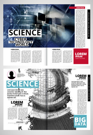 Magazine layout, vector print template for brochure, flyer or booklet.の写真素材