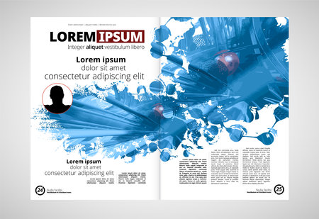 Brochure layout, magazine cover, corporate business annual report, vector illustrationの写真素材