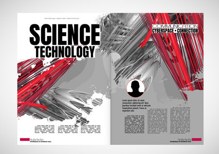 Magazine layout, vector print template for brochure, flyer or bookletの写真素材
