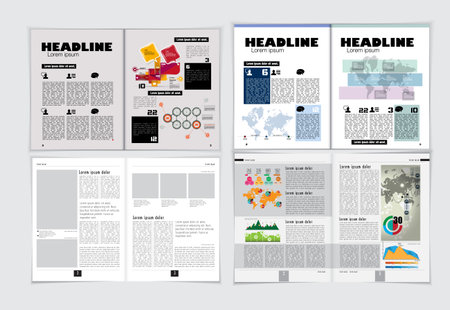 Brochure layout design template. Annual report, magazine, flyer, booklet, leaflet, brochure cover. A4 size.の写真素材