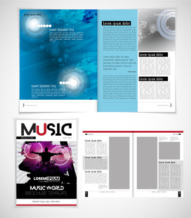 Vector layout of magazine, flyer, booklet, brochure cover design template with abstract background.の写真素材