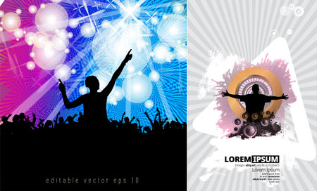 dancing people. Music event background. Vector illustration for your designの写真素材