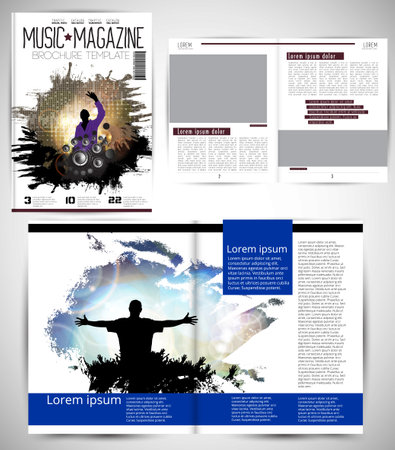Vector brochure template design with music theme and space for your textの写真素材