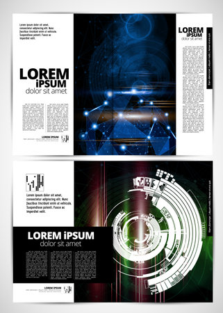Magazine layout, vector print template for bifold brochure, flyer or magazine.の写真素材