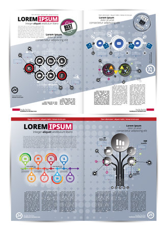 Magazine layout, vector print template for brochure, flyer or bookletの写真素材