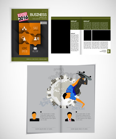 Vector Brochure Design Layout Template, Magazine, Poster, Corporate Presentationの写真素材