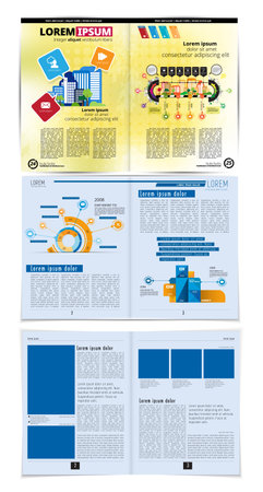 Magazine layout, vector print template for business or non-profit organizationの写真素材